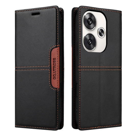 For Xiaomi Poco F6 GQUTROBE G01 RFID Anti-theft Leather Phone Case(Black)