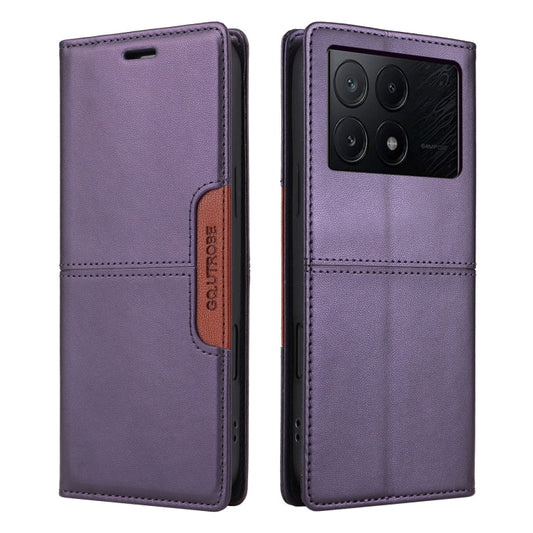For Xiaomi Poco X6 Pro GQUTROBE G01 RFID Anti-theft Leather Phone Case(Purple)