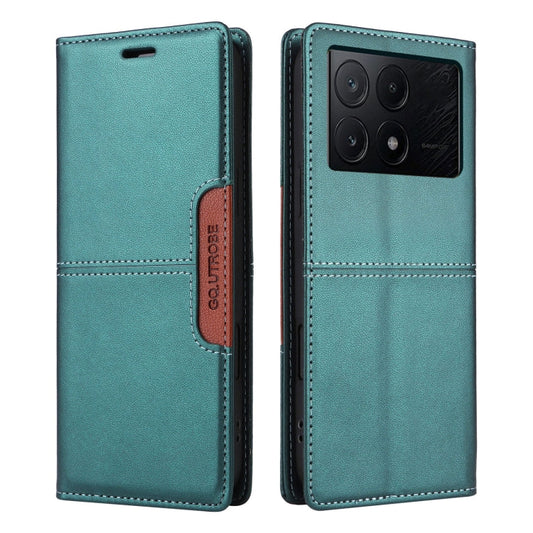 For Xiaomi Poco X6 Pro GQUTROBE G01 RFID Anti-theft Leather Phone Case(Green)
