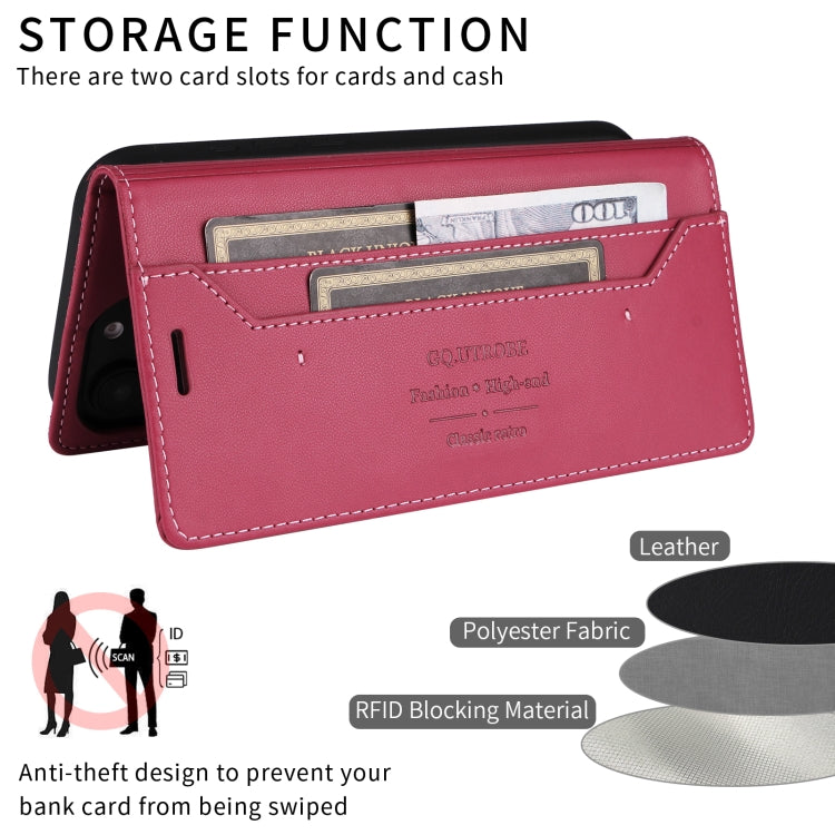 For iPhone 14 Pro GQUTROBE G01 RFID Anti-theft Leather Phone Case(Red)