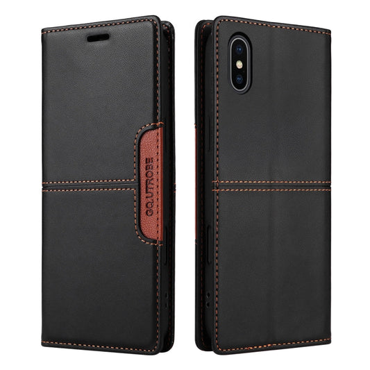 For iPhone XS / X GQUTROBE G01 RFID Anti-theft Leather Phone Case(Black)