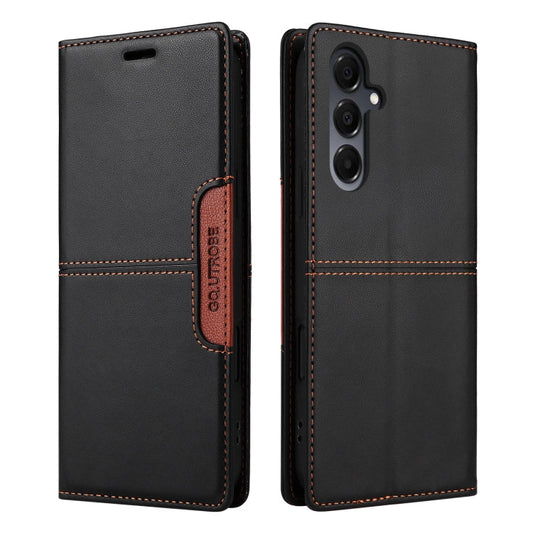 For Samsung Galaxy A16 GQUTROBE G01 RFID Anti-theft Leather Phone Case(Black)