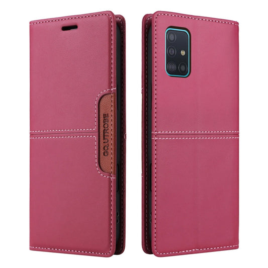 For Samsung Galaxy A51 4G GQUTROBE G01 RFID Anti-theft Leather Phone Case(Red)