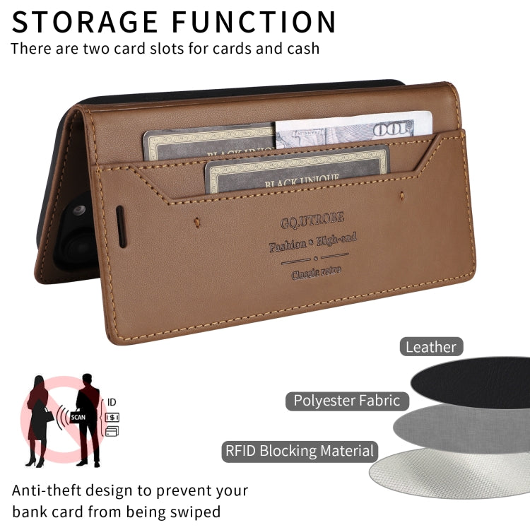 For Samsung Galaxy A54 5G GQUTROBE G01 RFID Anti-theft Leather Phone Case(Brown)