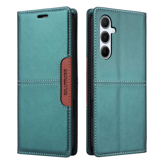 For Samsung Galaxy A55 5G GQUTROBE G01 RFID Anti-theft Leather Phone Case(Green)