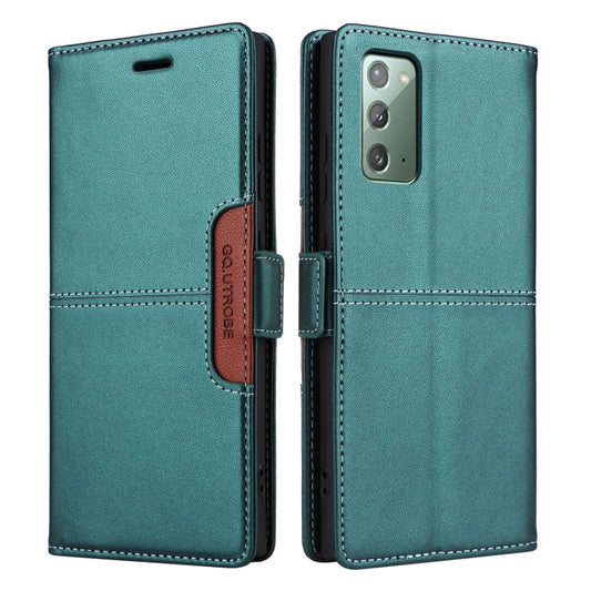 For Samsung Galaxy Note20 GQUTROBE G01 RFID Anti-theft Leather Phone Case(Green)