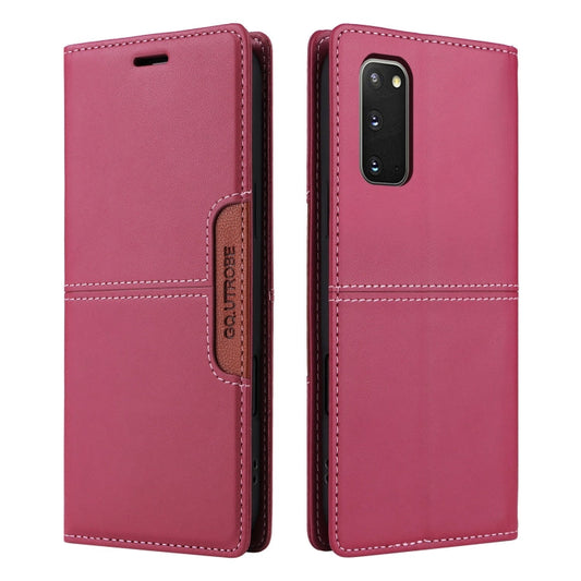 For Samsung Galaxy S20 GQUTROBE G01 RFID Anti-theft Leather Phone Case(Red)