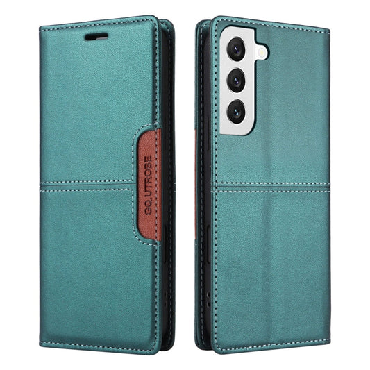 For Samsung Galaxy S21 FE 5G GQUTROBE G01 RFID Anti-theft Leather Phone Case(Green)