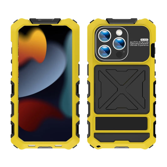 Pour iPhone 15 Pro Max Coque de téléphone antichoc, étanche et anti-poussière R-JUST Life (jaune)