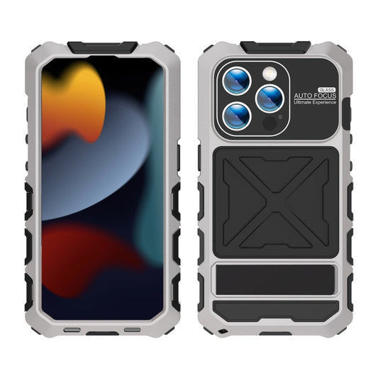 Pour iPhone 15 Pro Max Coque de téléphone R-JUST étanche, anti-poussière et antichoc (argent)
