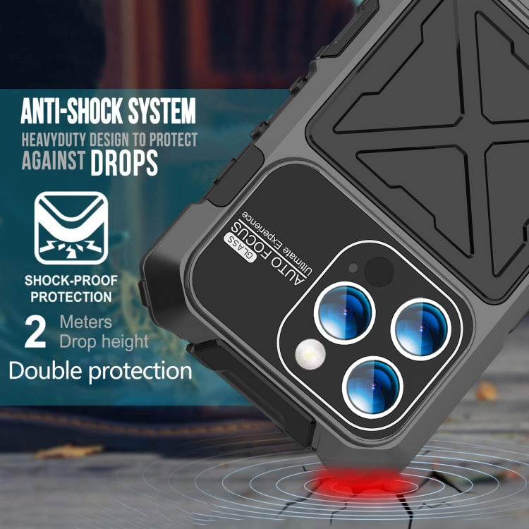 For iPhone 15 Pro R-JUST Life Waterproof Dustproof Shockproof Phone Case(Black)