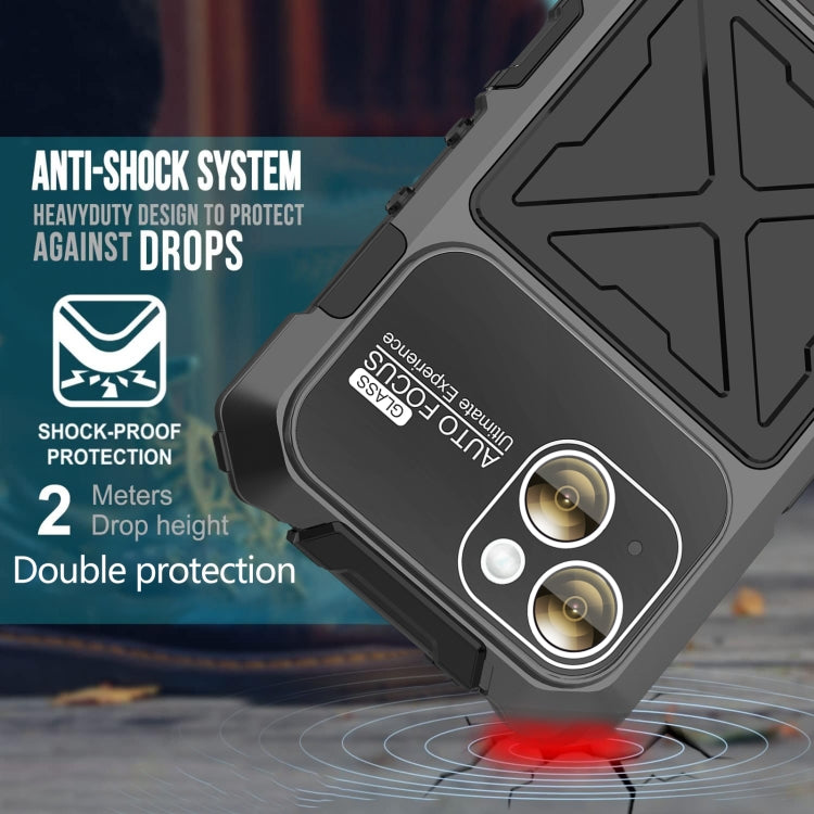 For iPhone 15 Plus R-JUST Life Waterproof Dustproof Shockproof Phone Case(Black)