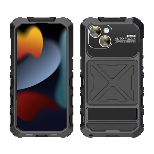 Pour iPhone 15 Coque de téléphone R-JUST étanche à l'eau, à la poussière et aux chocs (noir)