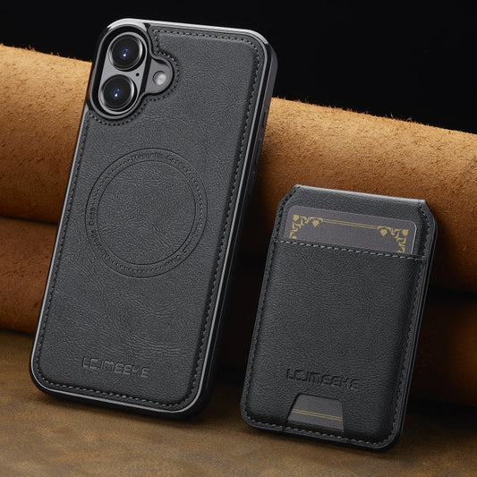 Pour iPhone 16 LC.IMEEKE L3 Series Coque de téléphone MagSafe détachable avec porte-cartes RFID (Noir)