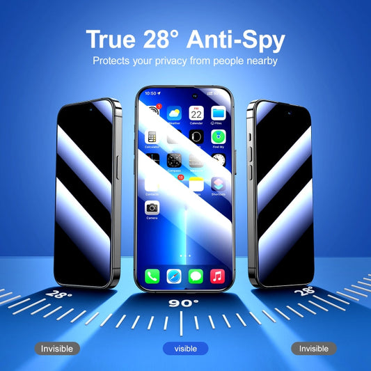 Pour iPhone 15 Pro JOYROOM Knight Series Film de protection en verre trempé anti-espion 2.5D pleine surface