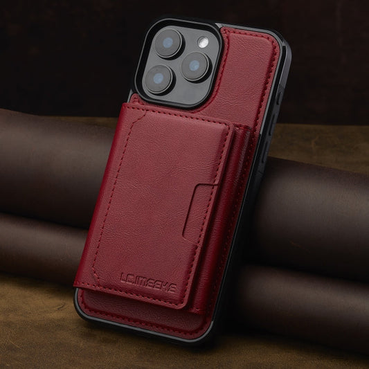 Pour iPhone 14 Pro Max LC.IMEEKE L5 Series Étui de téléphone Magsafe détachable avec porte-cartes RFID (rouge)
