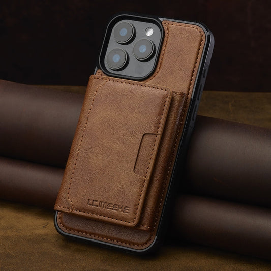 Pour iPhone 14 Pro LC.IMEEKE Série L5 Étui Téléphone Magsafe avec Porte-Cartes RFID Détachable (Marron)