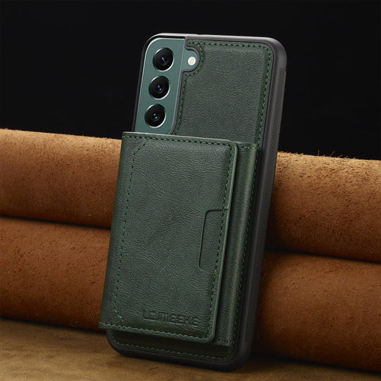 For Samsung Galaxy S21 5G LC.IMEEKE L5 Series Detachable RFID Card Bag Magsafe Phone Case(Green)