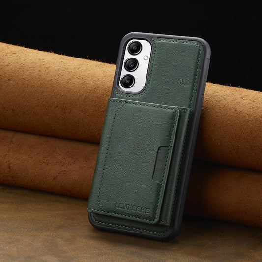For Samsung Galaxy A14 5G / 4G LC.IMEEKE L5 Series Detachable RFID Card Bag Magsafe Phone Case(Green)