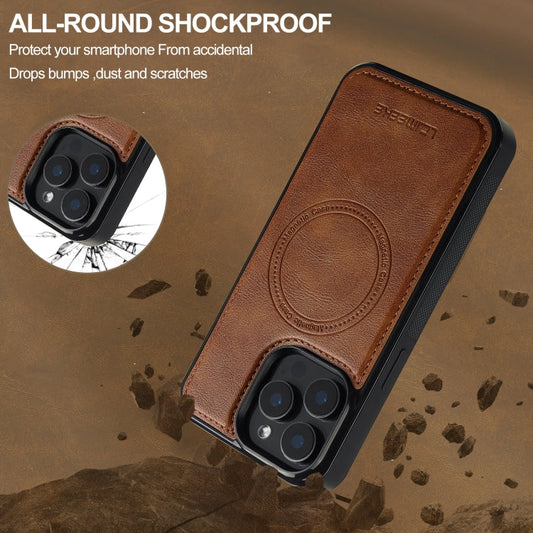 Pour iPhone 14 Pro Max Coque de téléphone Magsafe LC.IMEEKE (Marron)
