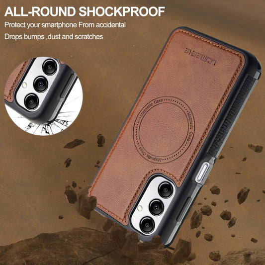 For Samsung Galaxy A14 4G / 5G LC.IMEEKE Magsafe Phone Case(Brown)