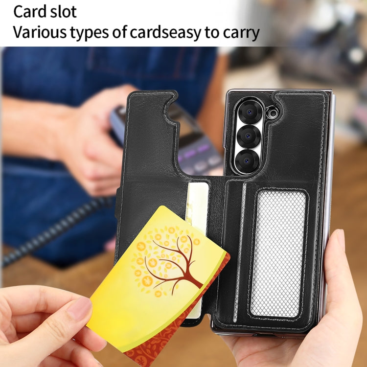 For Samsung Galaxy Z Fold5 VIETAO Integrated RFID MagSafe Detachable PU Phone Case(Green)