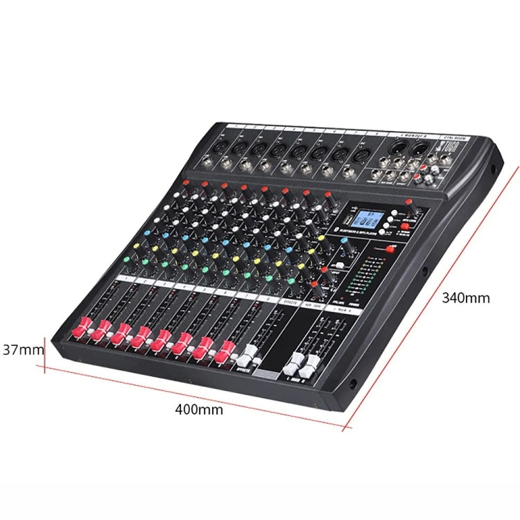 XTUGA CT80X 8-Channels Audio Mixer DJ Mixing Console with 48V Power Supply(EU Plug)