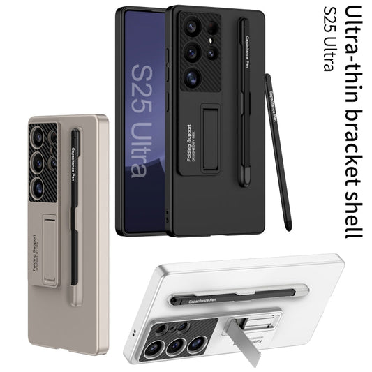 Pour Samsung Galaxy S25 5G GKK Étui de téléphone ultra-mince avec fentes pour stylet et stylet (vert)
