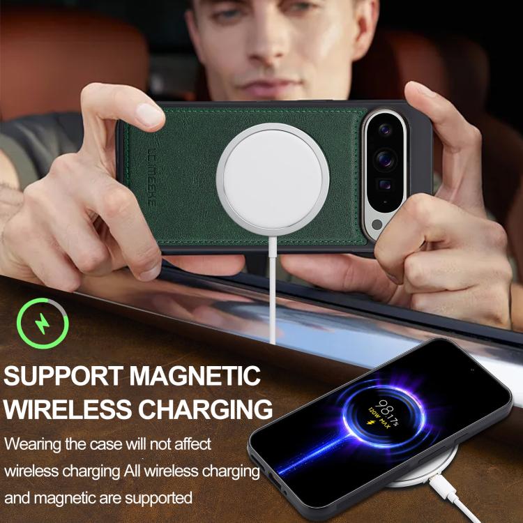 For Google Pixel 10 / 10 Pro LC.IMEEKE L3 Series Detachable RFID Card Bag Magsafe Phone Case(Green)