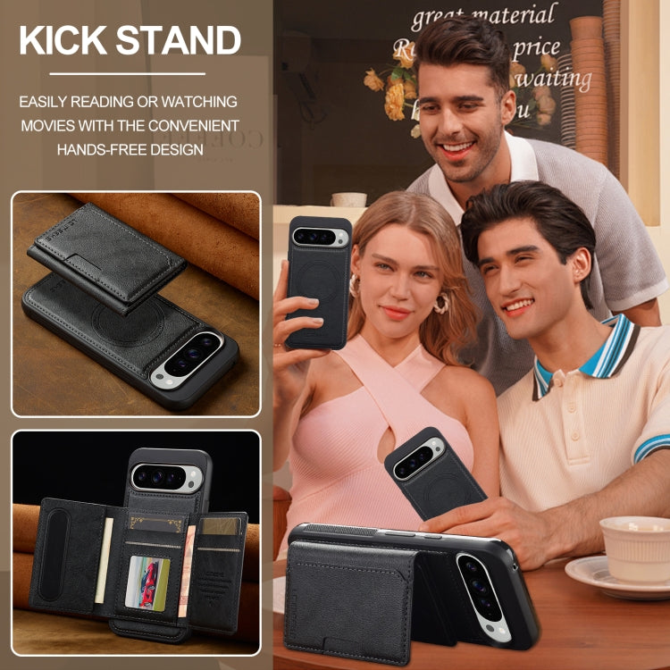 For Google Pixel 9 Pro XL LC.IMEEKE L5 Series Detachable RFID Card Bag Magsafe Phone Case(Black)