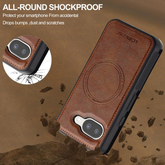 For Google Pixel 9a LC.IMEEKE Magsafe Phone Case(Brown)