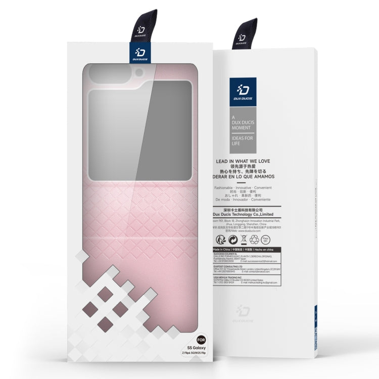Pour Samsung Galaxy Z Flip6 / Flip7 FE DUX DUCIS Série Bril Étui de téléphone en PU + TPU (Rose)