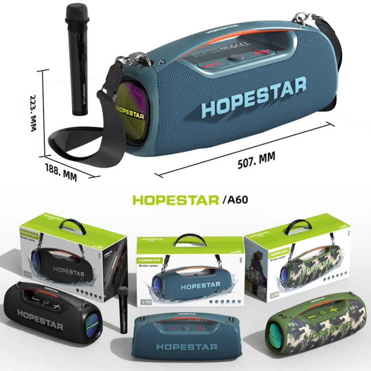 HOPESTAR A60 100W Outdoor Portable IPX6 Waterproof Bluetooth Speaker with Microphone(Black)
