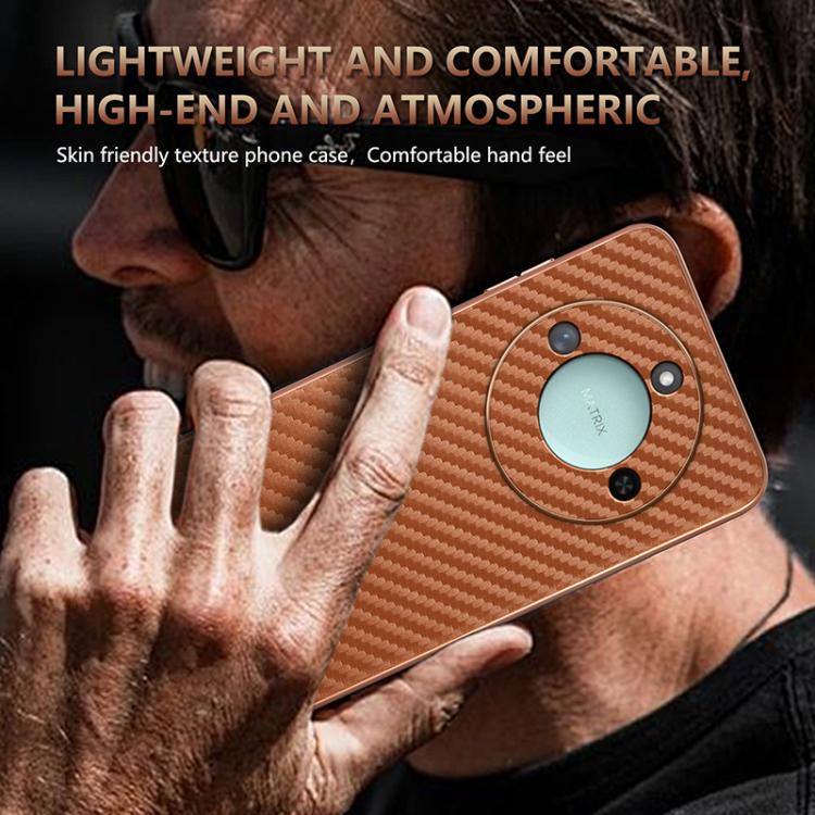 For Honor X60 AZNS Electroplated Edge Carbon Fiber Texture Phone Case(Black)