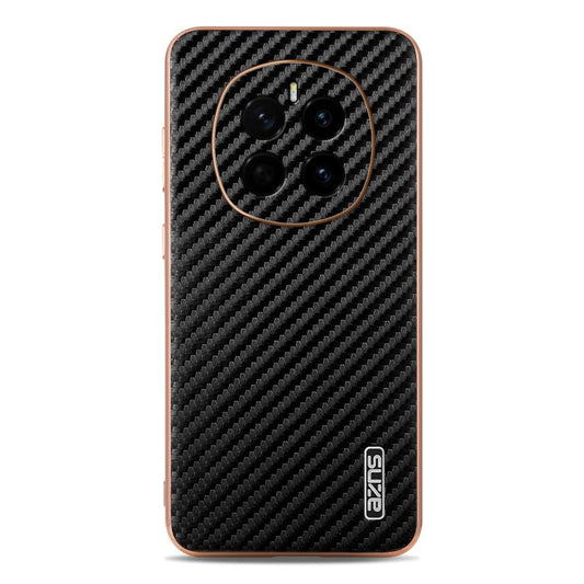 For Honor Magic7 AZNS Electroplated Edge Carbon Fiber Texture Phone Case(Black)