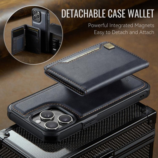 Pour iPhone 13 Pro Max AutSpace A13 MagSafe Magnétique RFID Flip Card Bag Coque de Téléphone (Noir)