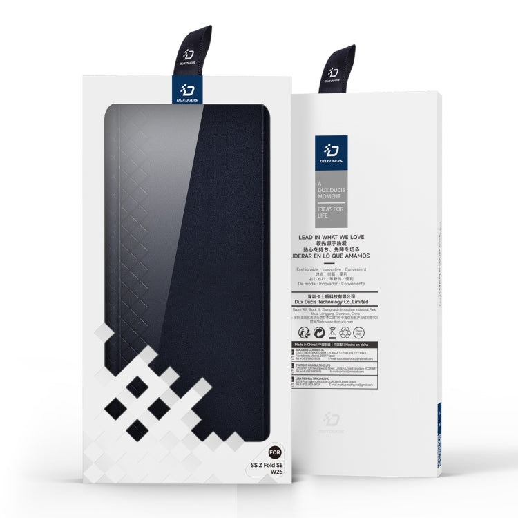 For Samsung Galaxy Z Fold Special DUX DUCIS Bril Series PU + TPU Phone Case(Blue)
