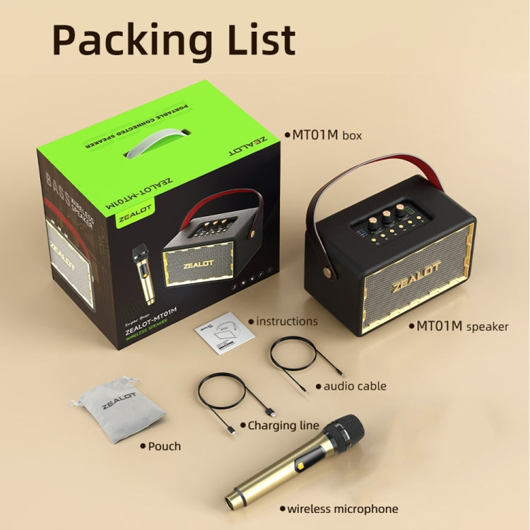 Zealot MT01M Retro Card Portable Wireless Bluetooth Speaker with Microphone(White)