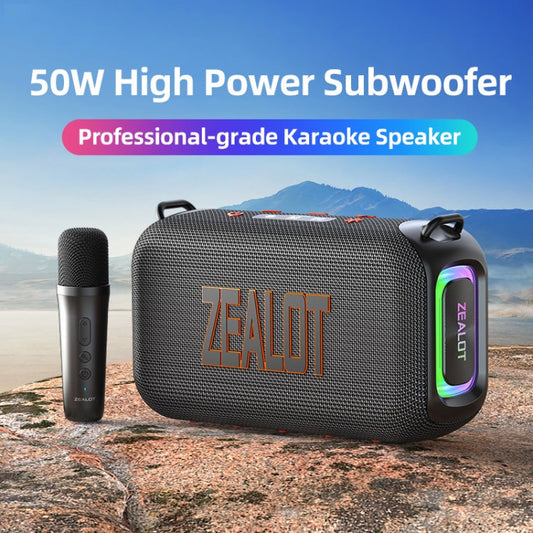Zealot S85M 50W Outdoor Portable Bluetooth Speaker with Microphone(Black)