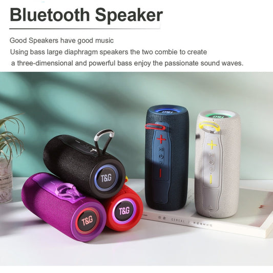 Haut-parleur Bluetooth sans fil TWS étanche portable T&G TG682 pour extérieur (bleu)
