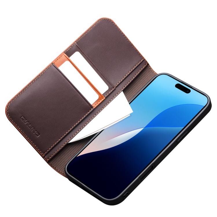 For iPhone 16 Pro QIALINO Classic Gen2 Genuine Leather Phone Case(Brown)