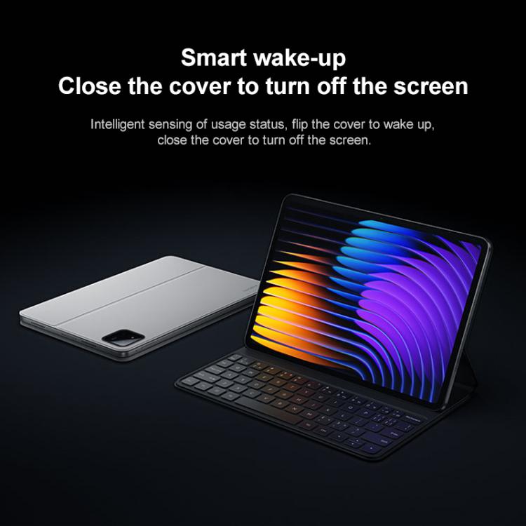 Pour Xiaomi Pad 7 / 7 Pro Étui de protection double face avec clavier intelligent en cuir d'origine Xiaomi (blanc)