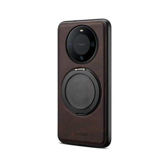 For Huawei Mate 60 Denior A14 Skin Feel Rotating Holder MagSafe Phone Case(Brown)