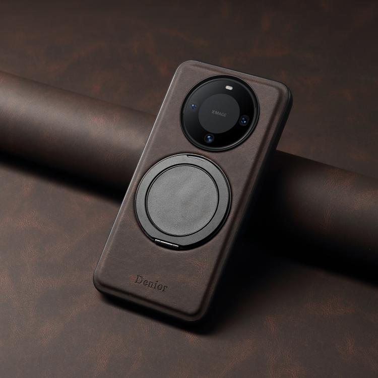 For Huawei Mate 60 Denior A14 Skin Feel Rotating Holder MagSafe Phone Case(Brown)