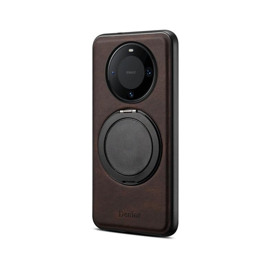 For Huawei Mate 60 Pro / 60 Pro+ Denior A14 Skin Feel Rotating Holder MagSafe Phone Case(Brown)