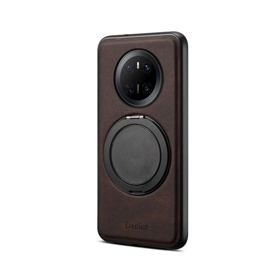 For Huawei Mate 70 Denior A14 Skin Feel Rotating Holder MagSafe Phone Case(Brown)
