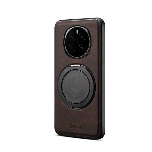 For Honor Magic7 Denior A14 Skin Feel Rotating Holder MagSafe Phone Case(Brown)