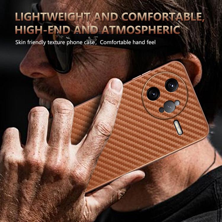 For Redmi K80 Pro AZNS Electroplated Edge Carbon Fiber Texture Phone Case(Black)