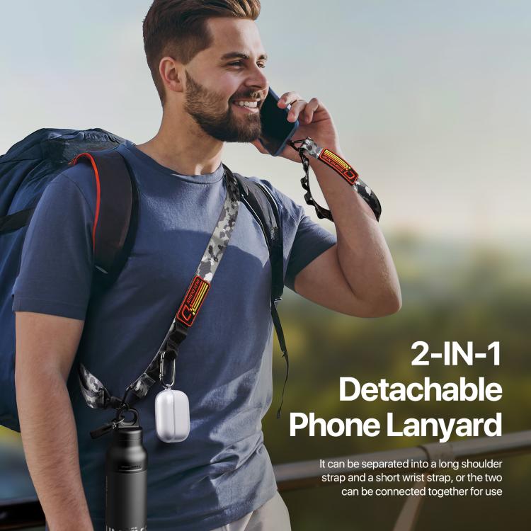 DUX DUCIS Cordon de téléphone réglable en nylon de la série Outdoor (Vert Camouflage)