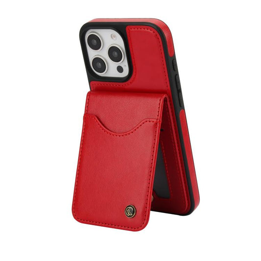 For iPhone 16 Pro Max AwQuer Vertical Flip Card Bag Holder Leather Phone Case(Red)